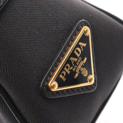 LOGO JACQUARD ロゴジャカード ショルダーバッグ キャンバス レザー ブラック プラダ バッグ PRADA