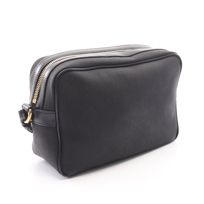 LOGO JACQUARD ロゴジャカード ショルダーバッグ キャンバス レザー ブラック プラダ バッグ PRADA