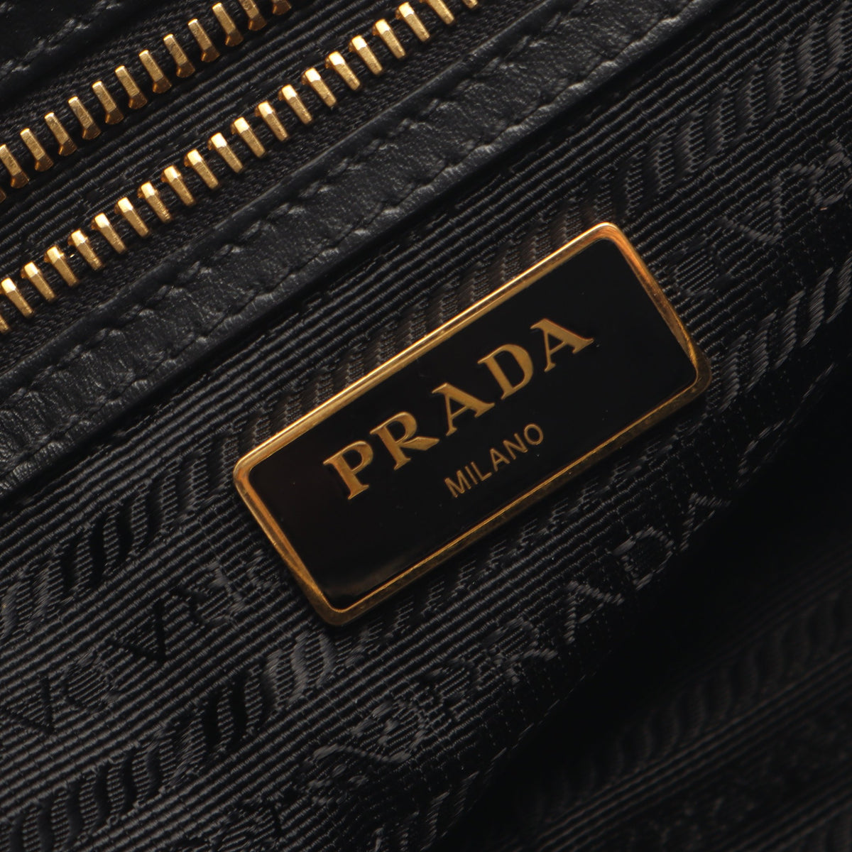 LOGO JACQUARD ロゴジャカード ショルダーバッグ キャンバス レザー ブラック プラダ バッグ PRADA