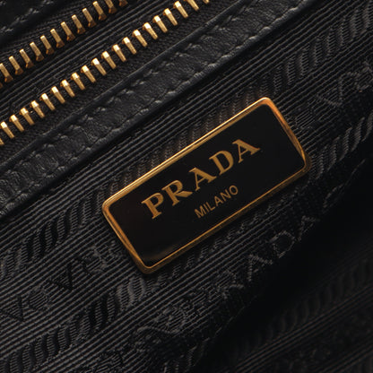 LOGO JACQUARD ロゴジャカード ショルダーバッグ キャンバス レザー ブラック プラダ バッグ PRADA
