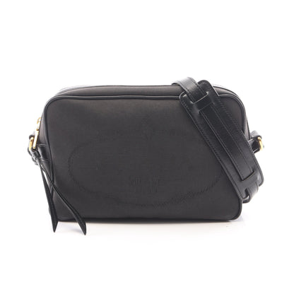 LOGO JACQUARD ロゴジャカード ショルダーバッグ キャンバス レザー ブラック プラダ バッグ PRADA