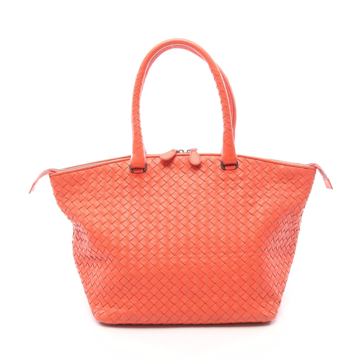 イントレチャート ハンドバッグ トートバッグ レザー オレンジ ボッテガヴェネタ バッグ BOTTEGA VENETA