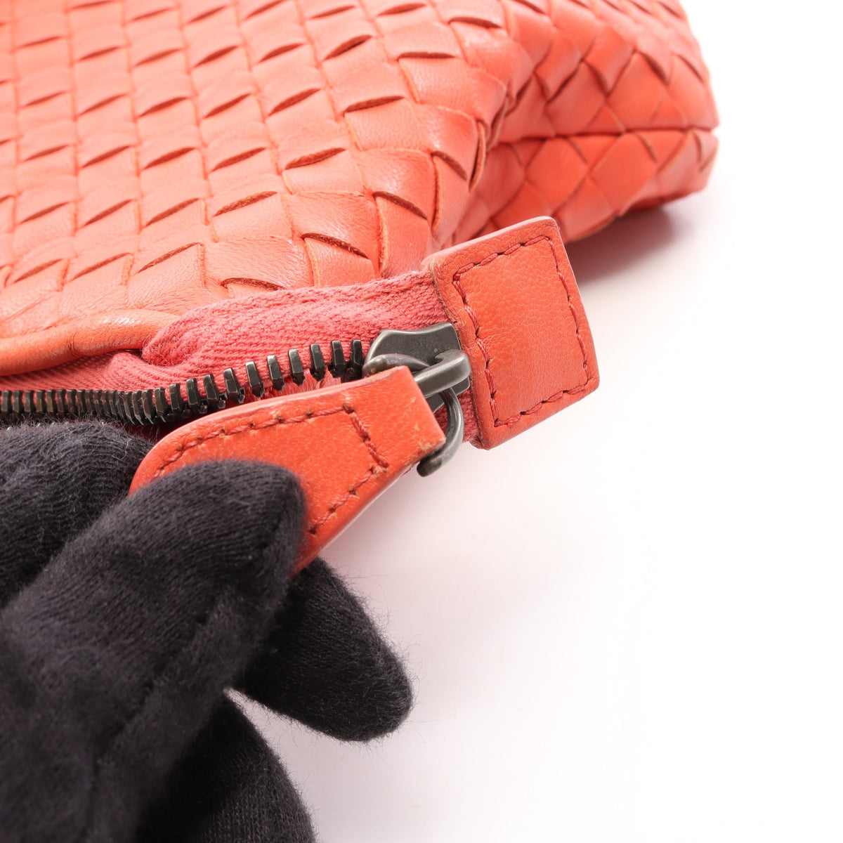 イントレチャート ハンドバッグ トートバッグ レザー オレンジ ボッテガヴェネタ バッグ BOTTEGA VENETA