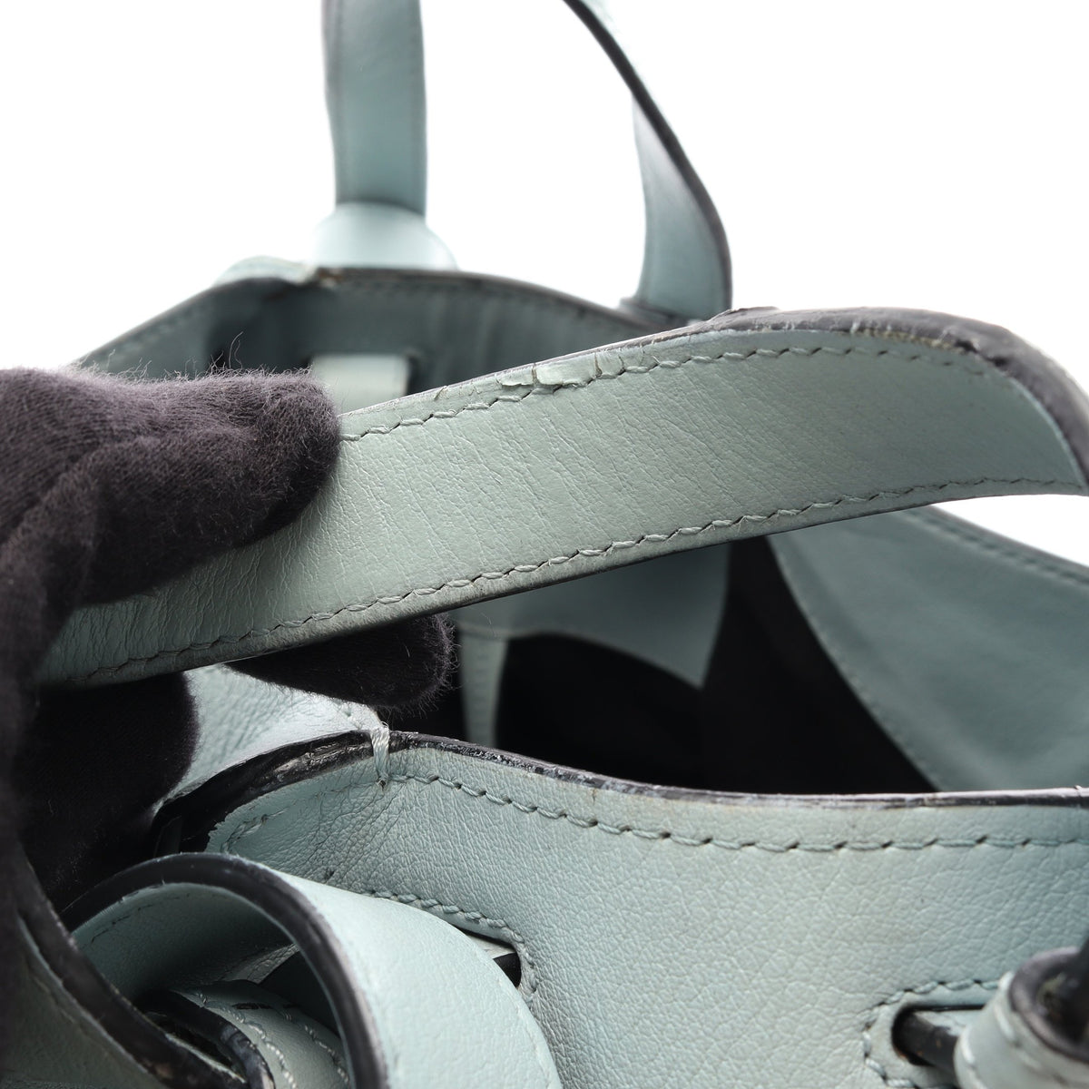 ハンモックバッグ スモール 2WAY ハンドバッグ レザー ライトブルー ロエベ バッグ LOEWE
