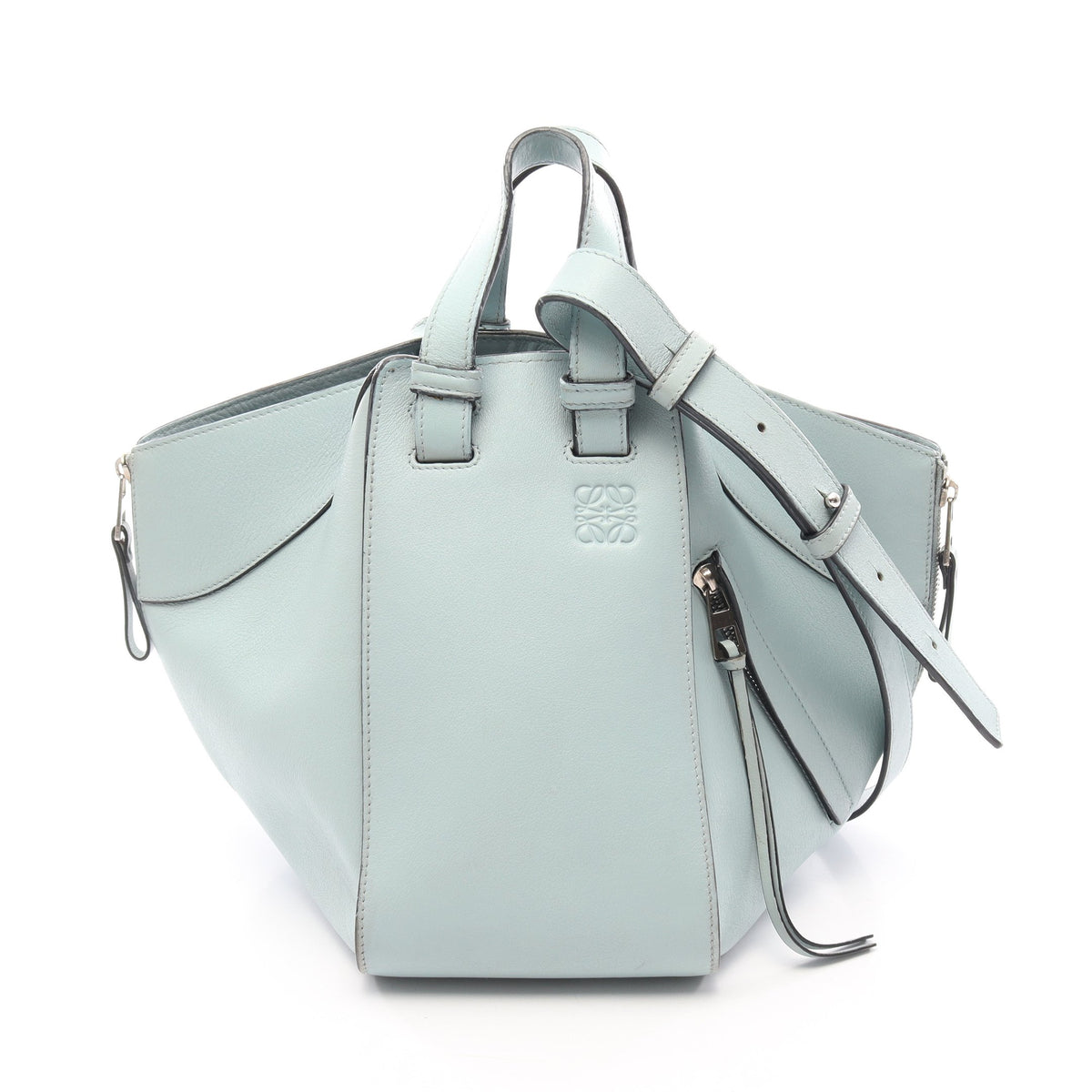 ハンモックバッグ スモール 2WAY ハンドバッグ レザー ライトブルー ロエベ バッグ LOEWE