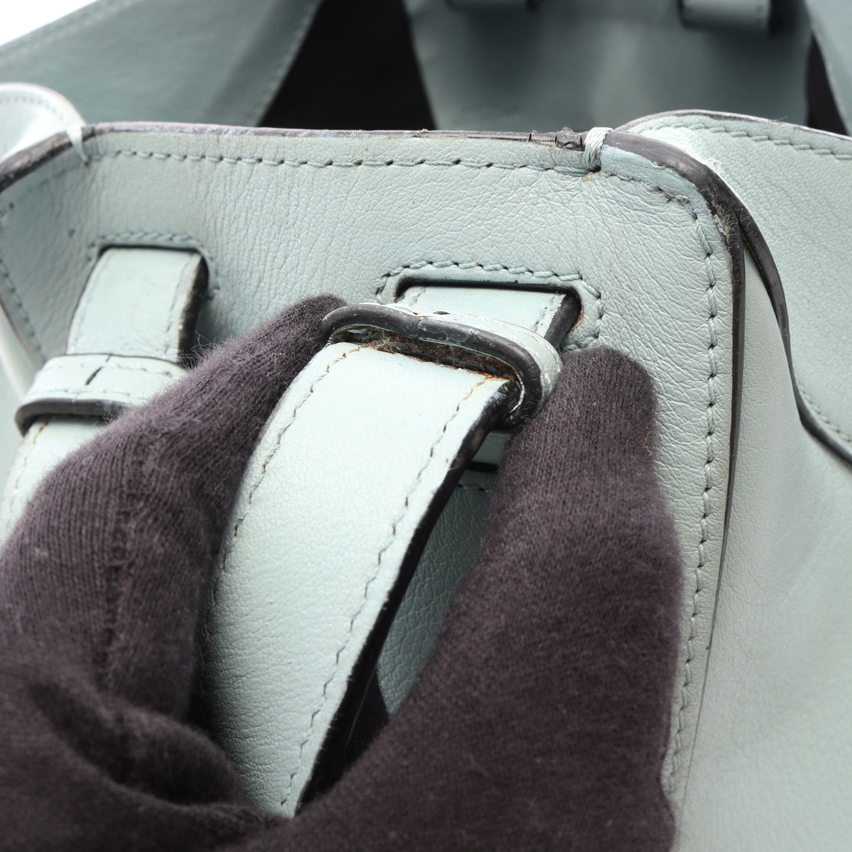ハンモックバッグ スモール 2WAY ハンドバッグ レザー ライトブルー ロエベ バッグ LOEWE