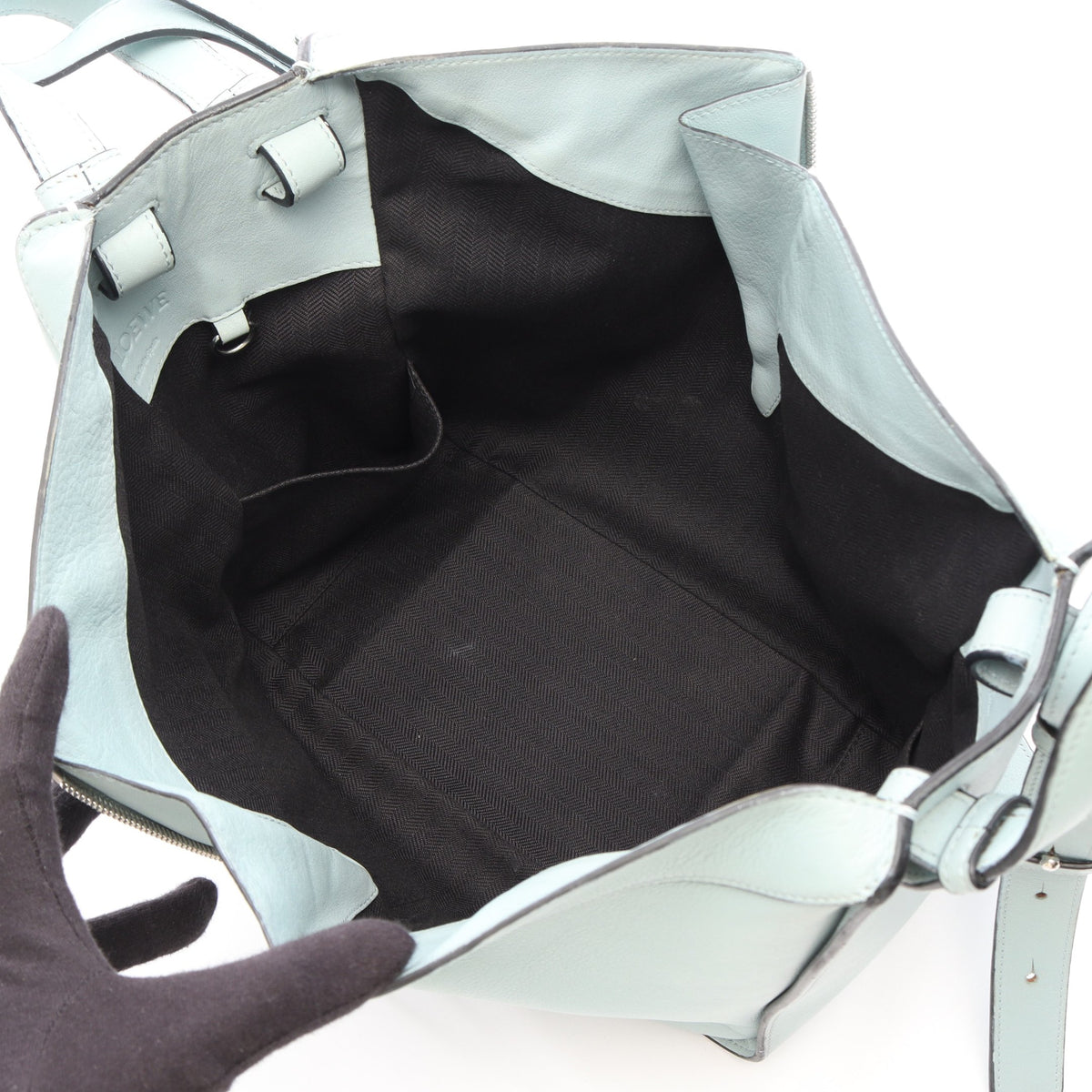 ハンモックバッグ スモール 2WAY ハンドバッグ レザー ライトブルー ロエベ バッグ LOEWE