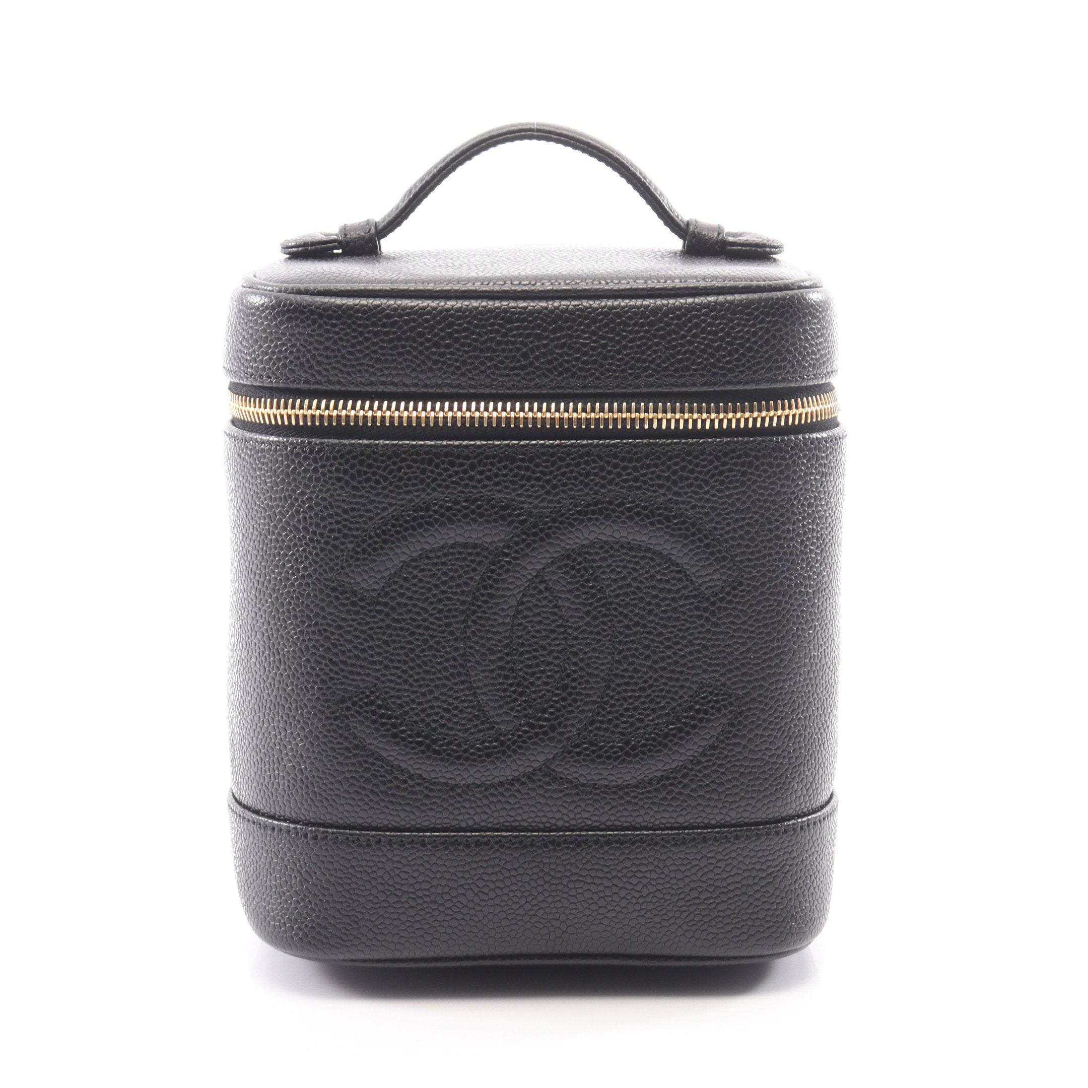 CHANEL ココマーク　バニティバッグ　キャビアスキン　ブラックゴールド　美品 ココマーク ハンドバッグ バニティバッグ キャビアスキン ブラック