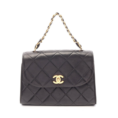 マトラッセ チェーンハンドバッグ ラムスキン ブラック ゴールド金具 シャネル バッグ CHANEL