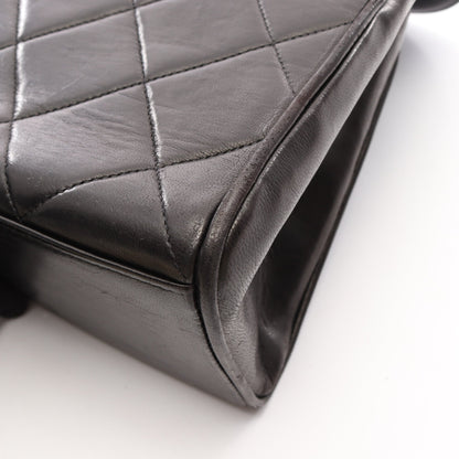 マトラッセ チェーンハンドバッグ ラムスキン ブラック ゴールド金具 シャネル バッグ CHANEL