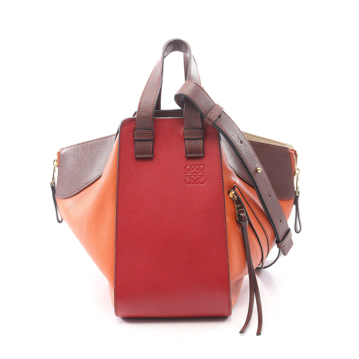 ハンモックバッグ スモール 2WAY ハンドバッグ レザー オレンジ ダークブラウン レッド ロエベ バッグ LOEWE