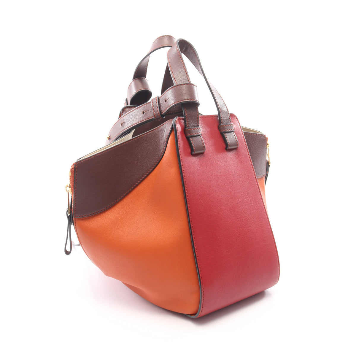 ハンモックバッグ スモール 2WAY ハンドバッグ レザー オレンジ ダークブラウン レッド ロエベ バッグ LOEWE