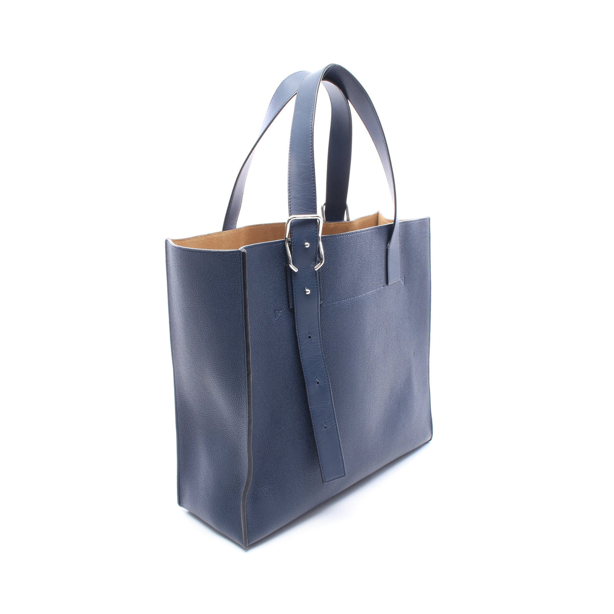 バックルホリゾンタル アナグラム ショルダーバッグ トートバッグ レザー ネイビー ロエベ バッグ LOEWE