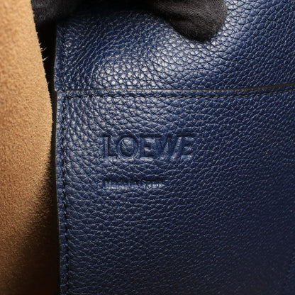 バックルホリゾンタル アナグラム ショルダーバッグ トートバッグ レザー ネイビー ロエベ バッグ LOEWE