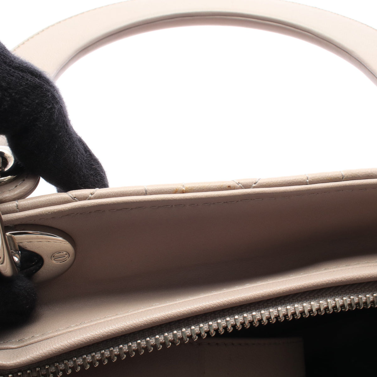 レディディオール ラージ 2WAY ハンドバッグ レザー ライトベージュ クリスチャンディオール バッグ Christian Dior
