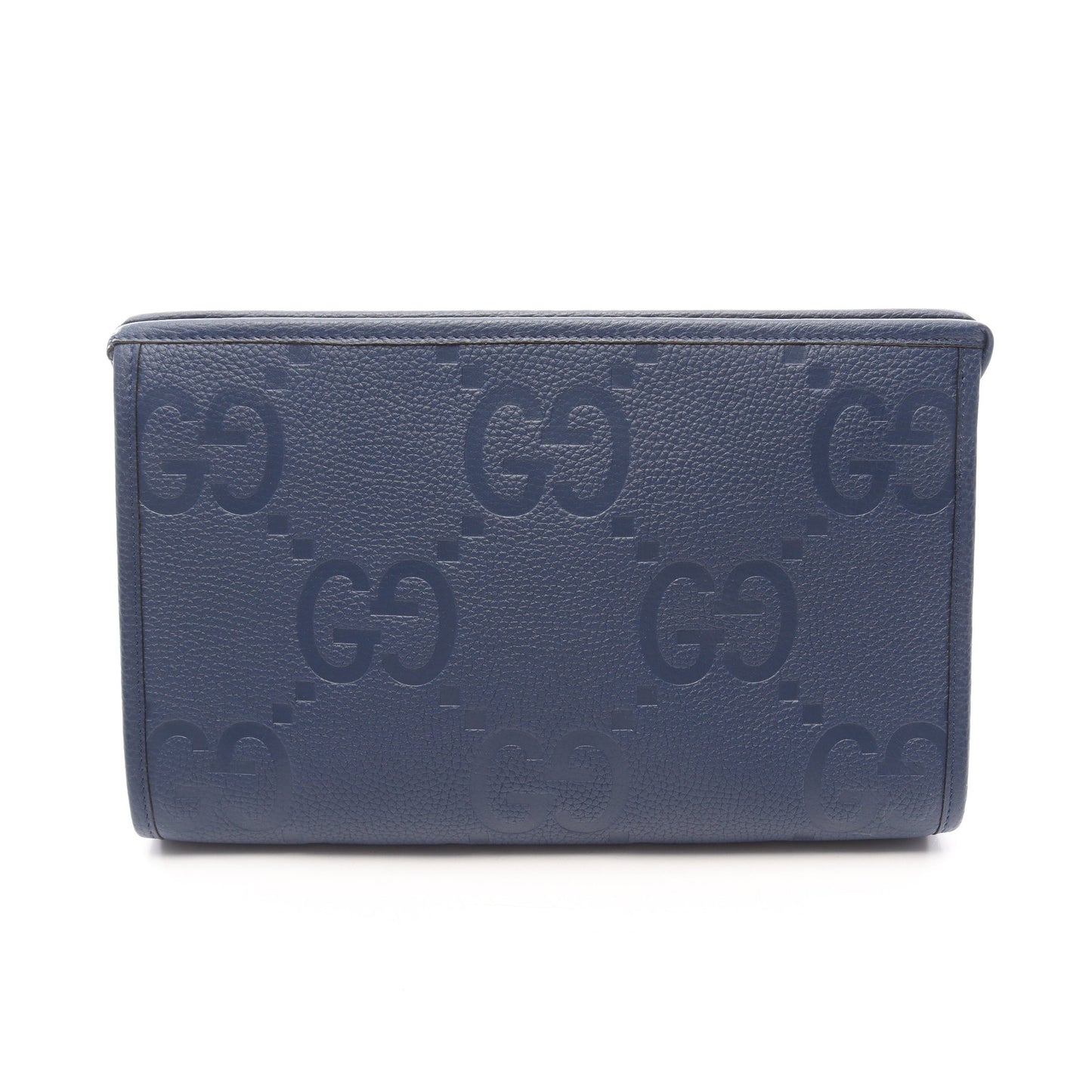 ジャンボGG ポーチ クラッチバッグ レザー ダークブルー グッチ