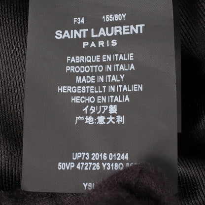 LOVE テディジャケット 花柄 ジップアップ ブルゾン レーヨン ブラック マルチカラー サンローランパリ アウター SAINT LAURENT PARIS