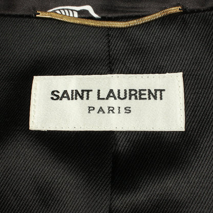 LOVE テディジャケット 花柄 ジップアップ ブルゾン レーヨン ブラック マルチカラー サンローランパリ アウター SAINT LAURENT PARIS