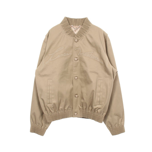 24AW エンブロイダードコットンブレンド ボンバージャケット コットン ベージュ ルイヴィトン アウター LOUIS VUITTON