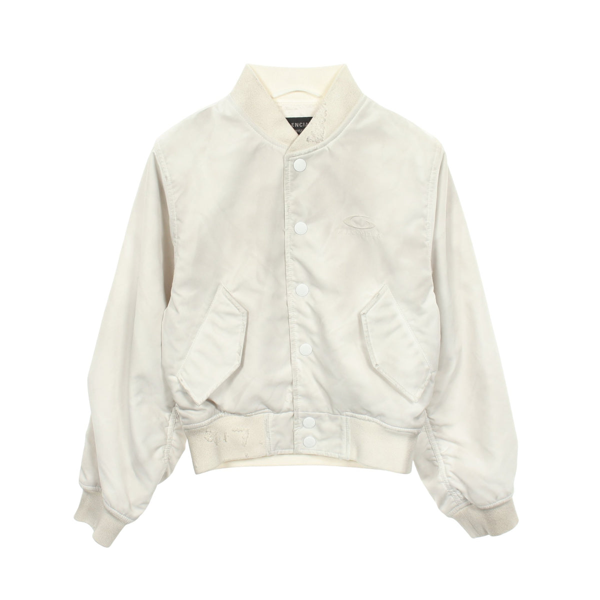 ユーズド加工 ボンバージャケット ナイロン ホワイト バレンシアガ アウター BALENCIAGA