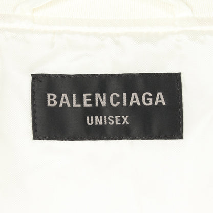 ユーズド加工 ボンバージャケット ナイロン ホワイト バレンシアガ アウター BALENCIAGA