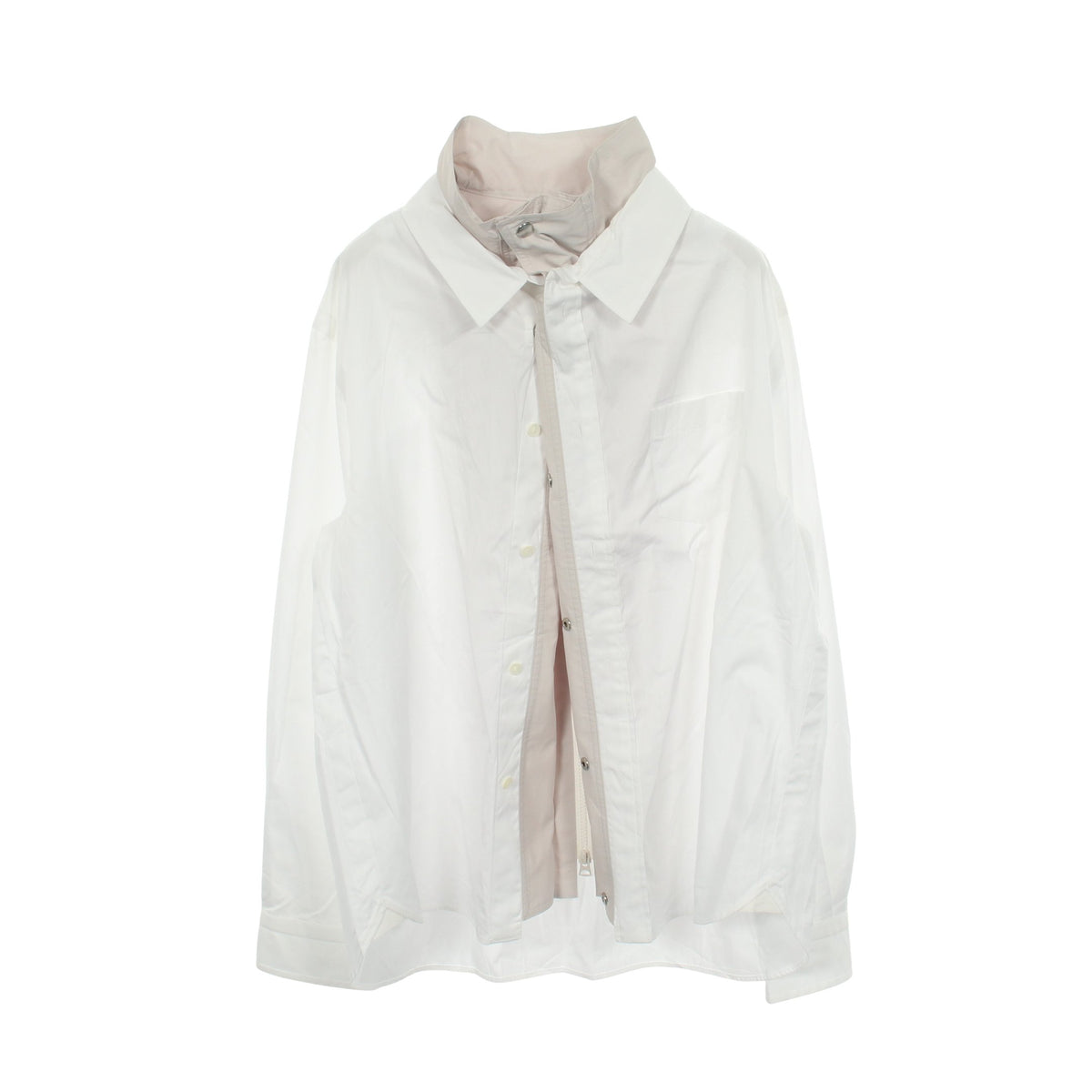 Poplin Shirt ポプリンシャツ シャツ コットン ホワイト ライトグレー サカイ トップス sacai