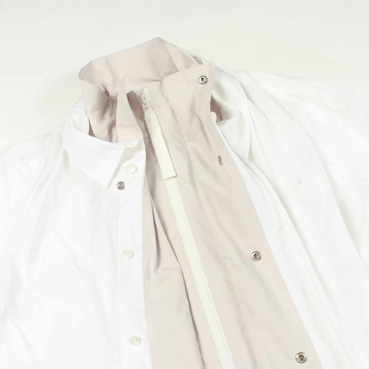 Poplin Shirt ポプリンシャツ シャツ コットン ホワイト ライトグレー サカイ トップス sacai