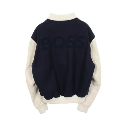 BOSS × 大谷翔平 ロゴ スタジャン ウール ナイロン ネイビー ホワイト ボス アウター BOSS