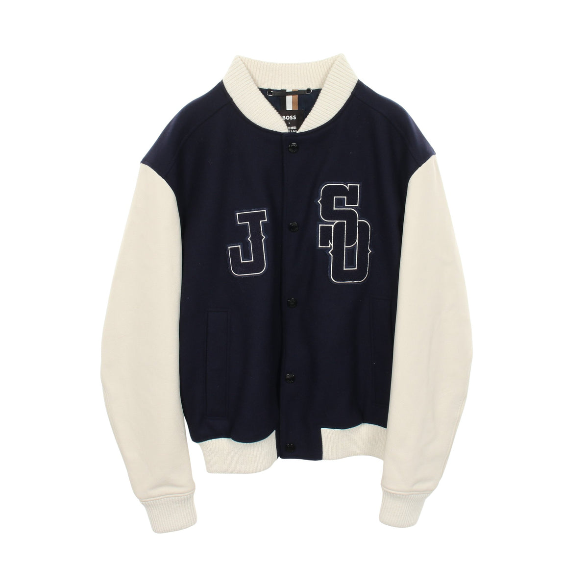 BOSS × 大谷翔平 ロゴ スタジャン ウール ナイロン ネイビー ホワイト ボス アウター BOSS