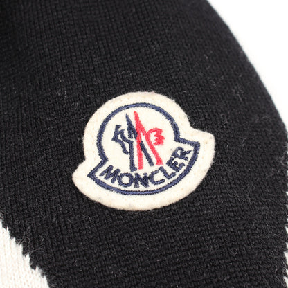 CARDIGAN TRICOT ニット切替 フード付き ダウンジャケット ウール ナイロン コットン ブラック モンクレール アウター MONCLER