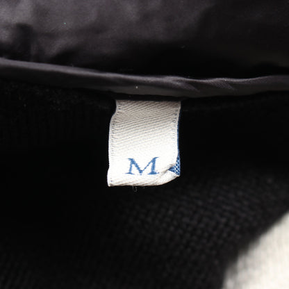 CARDIGAN TRICOT ニット切替 フード付き ダウンジャケット ウール ナイロン コットン ブラック モンクレール アウター MONCLER