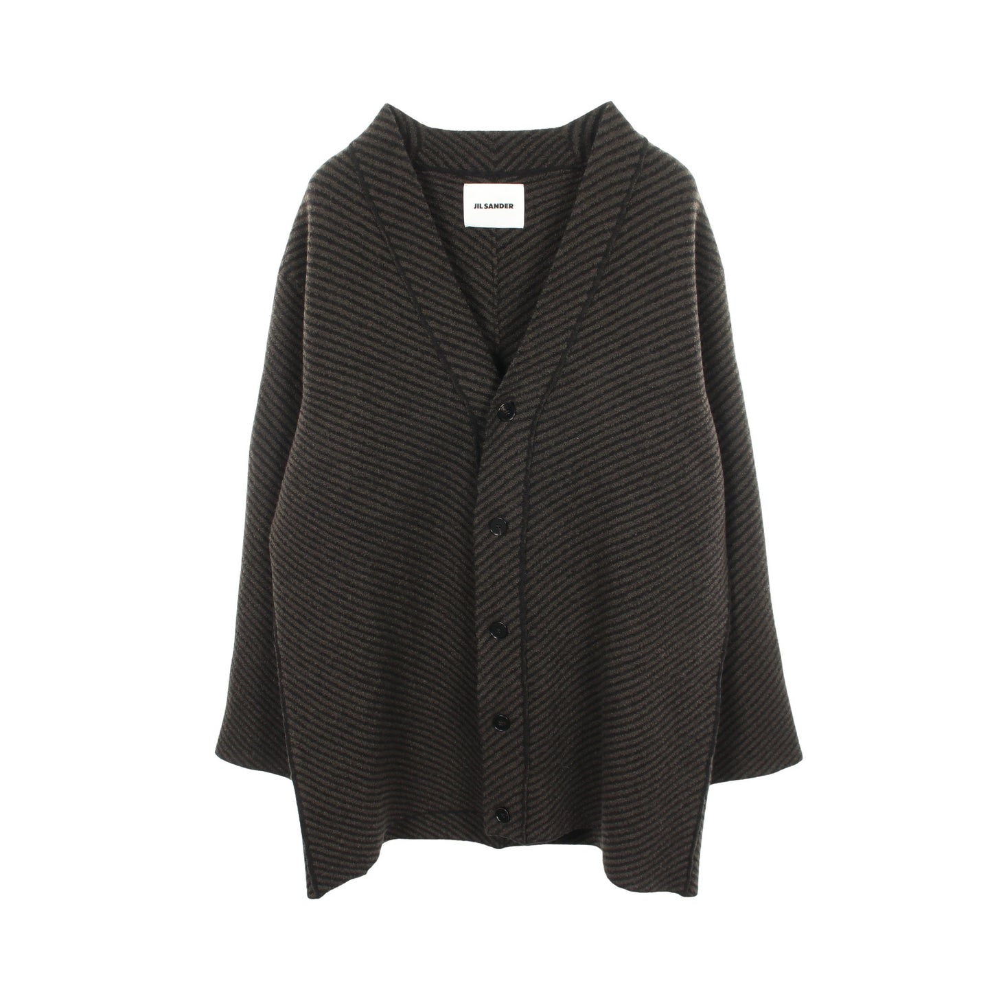 ロング カーディガン ウール ダークグリーン ブラック ジルサンダー トップス JIL SANDER