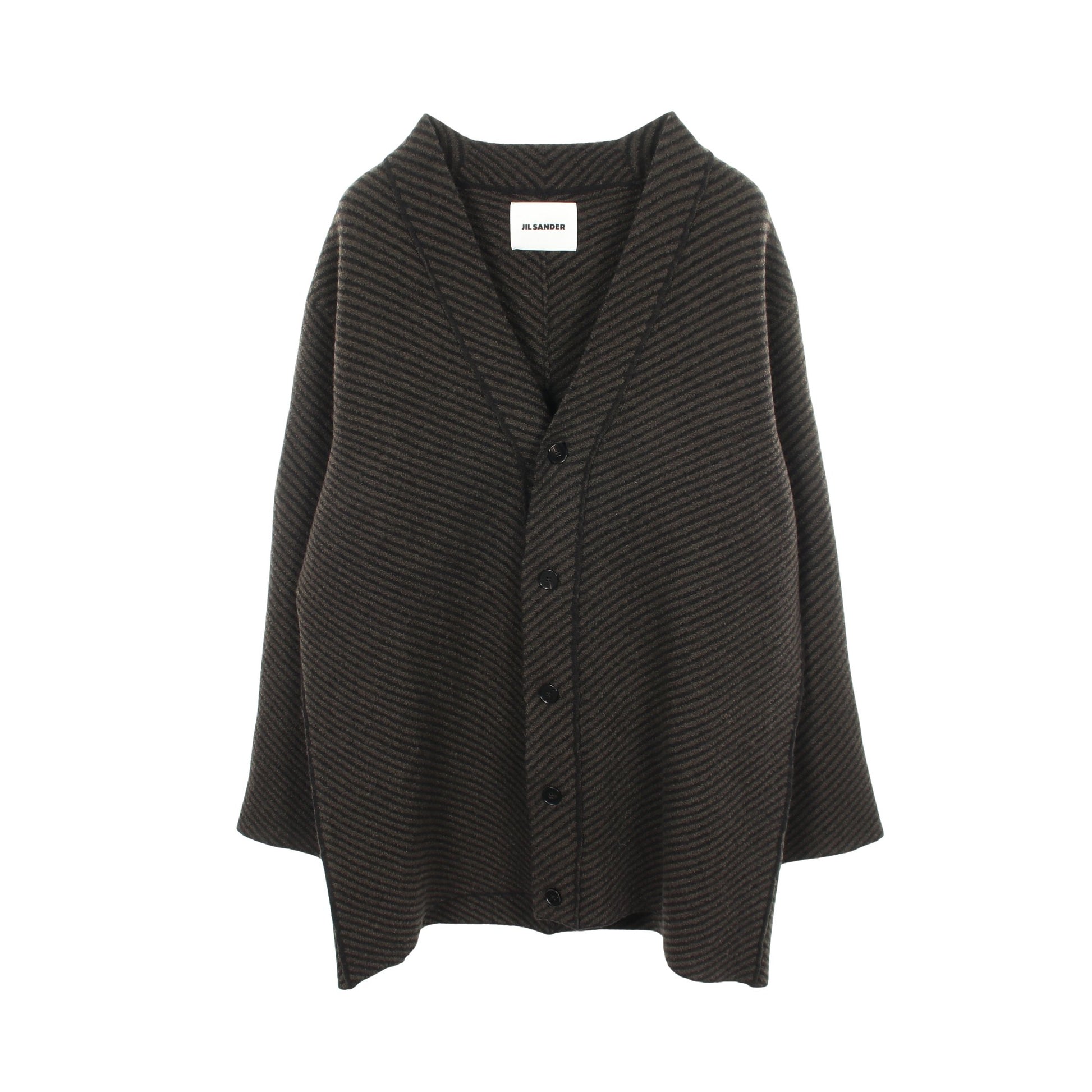 ロング カーディガン ウール ダークグリーン ブラック ジルサンダー トップス JIL SANDER