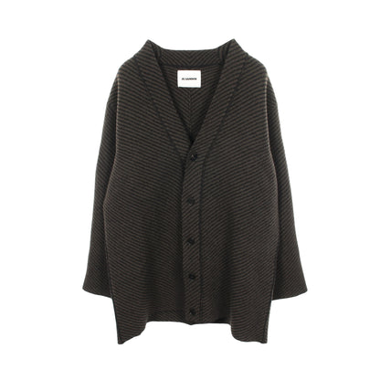 ロング カーディガン ウール ダークグリーン ブラック ジルサンダー トップス JIL SANDER