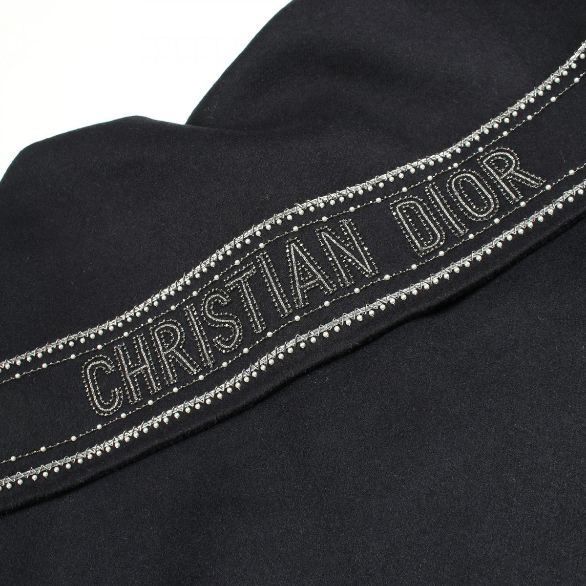セーラーカラー ビーズ刺繍 ジャケット ウール ラビット ネイビー クリスチャンディオール アウター Christian Dior