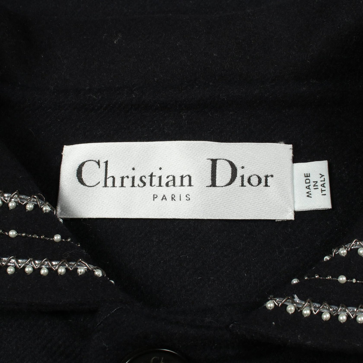 セーラーカラー ビーズ刺繍 ジャケット ウール ラビット ネイビー クリスチャンディオール アウター Christian Dior