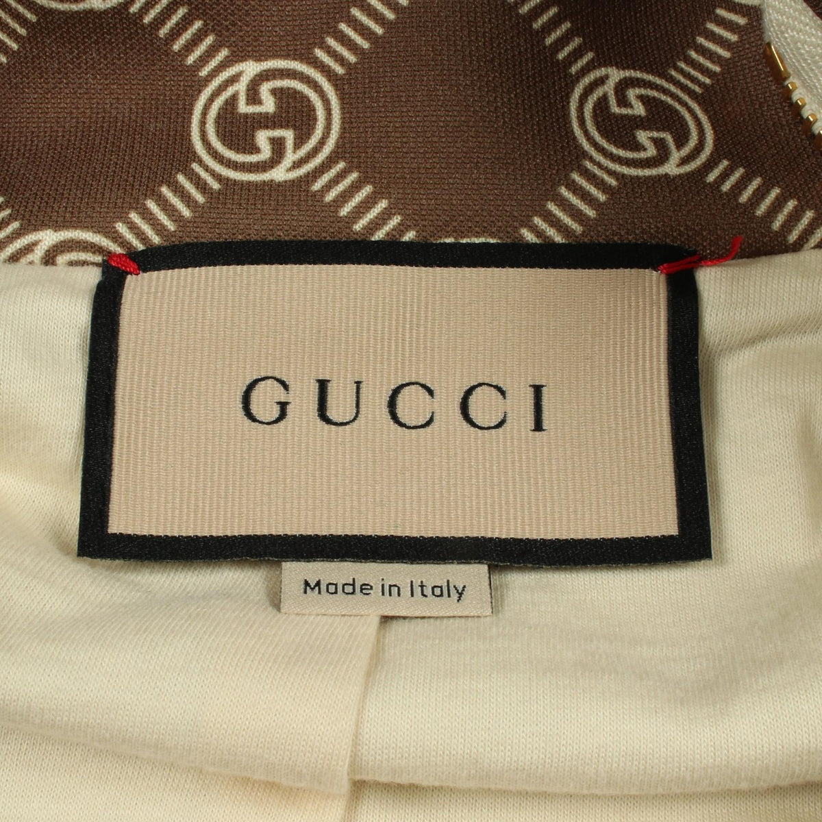 インターロッキングG シェリーライン クロップド トラックジャケット コットン ブラウン レッド グリーン グッチ アウター GUCCI