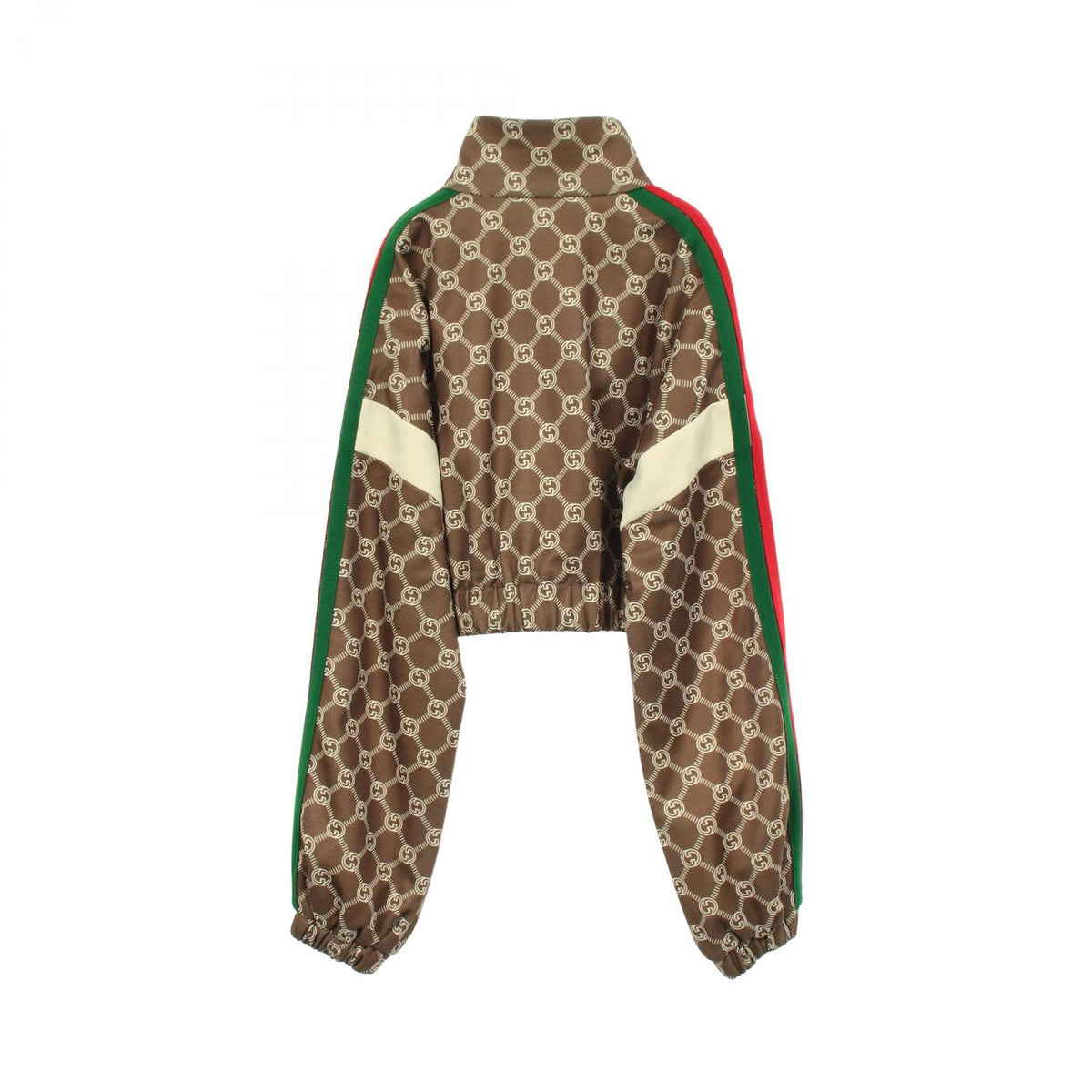 インターロッキングG シェリーライン クロップド トラックジャケット コットン ブラウン レッド グリーン グッチ アウター GUCCI