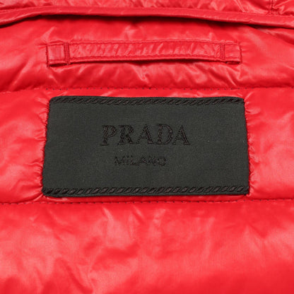 三角プレート フード付き ダウンジャケット ネイビー プラダ アウター PRADA
