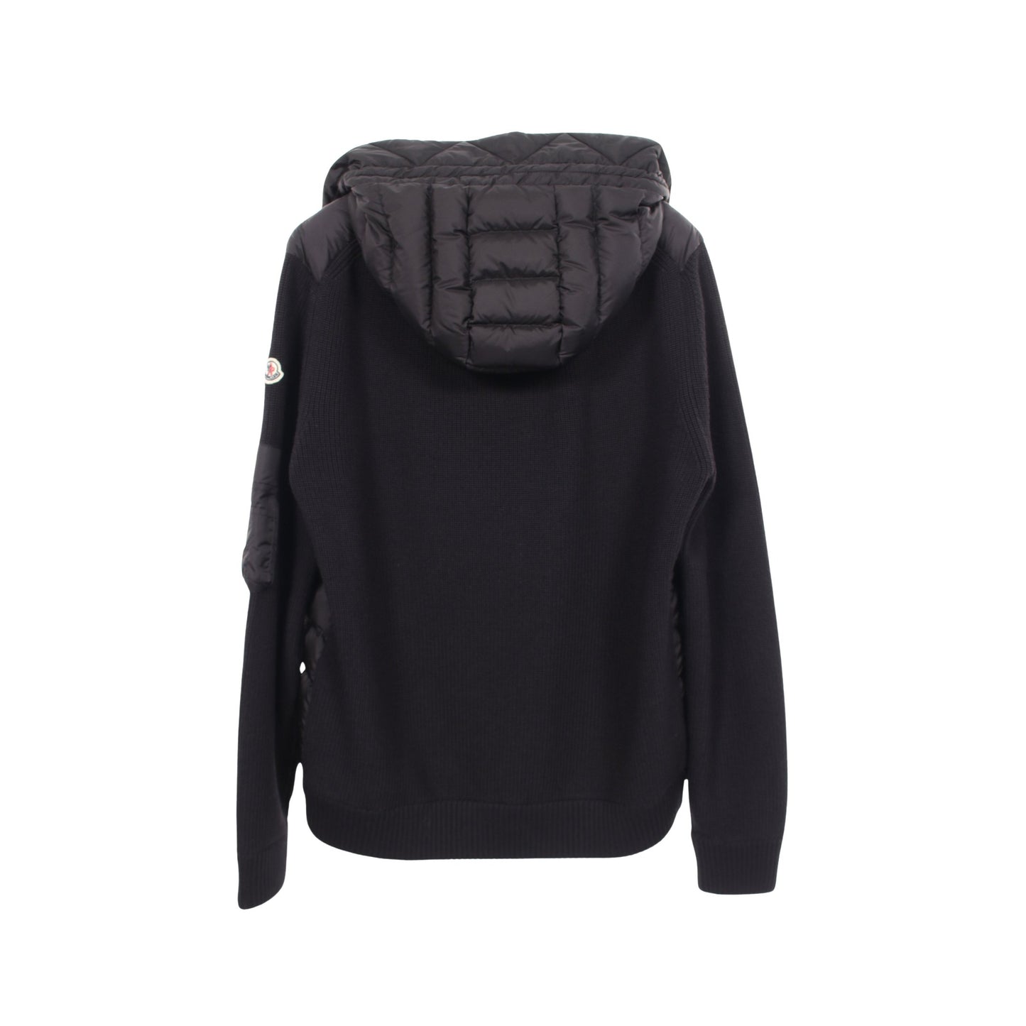 CARDIGAN TRICOT ニット切替 フード付き ダウンジャケット ナイロン ウール ブラック モンクレール