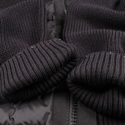CARDIGAN TRICOT ニット切替 フード付き ダウンジャケット ナイロン ウール ブラック モンクレール