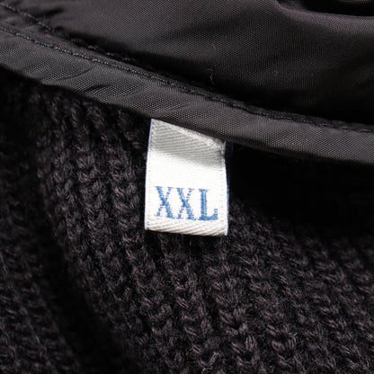 CARDIGAN TRICOT ニット切替 フード付き ダウンジャケット ナイロン ウール ブラック モンクレール