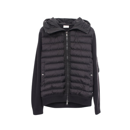 CARDIGAN TRICOT ニット切替 フード付き ダウンジャケット ナイロン ウール ブラック モンクレール