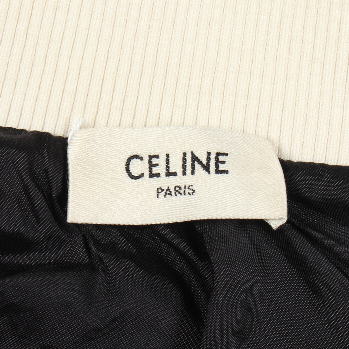 ロゴ刺繍 ベルベット トラックジャケット コットン ナイロン ネイビー ホワイト セリーヌ アウター CELINE