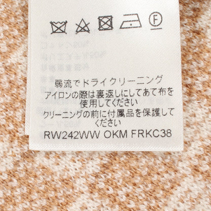 ダミエ レザー切替 ニット ジャケット ウール モヘヤ レザー ベージュ ブラック ルイヴィトン