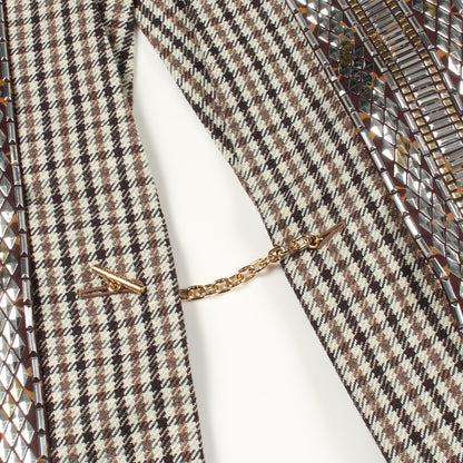 チェック ジャケット ウール アイボリー ブラウン ダークブラウン ルイヴィトン アウター LOUIS VUITTON