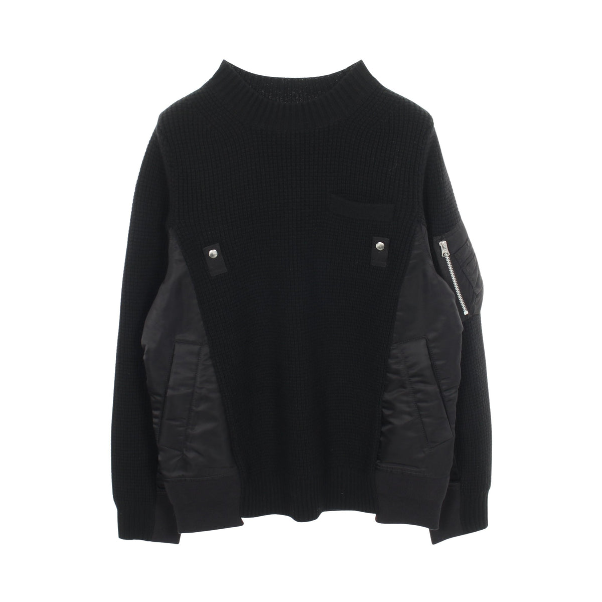 切替 ニット ウール ナイロン ブラック サカイ トップス sacai