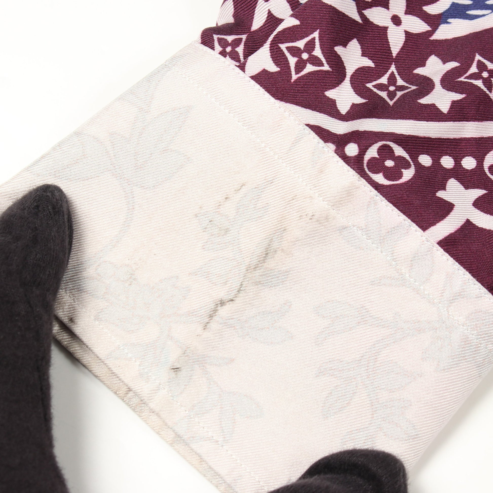 モノグラム フラワー ペイズリー 長袖 シャツ シルク オフホワイト マルチカラー ルイヴィトン トップス LOUIS VUITTON