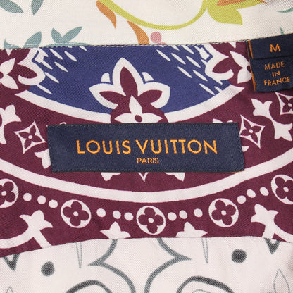モノグラム フラワー ペイズリー 長袖 シャツ シルク オフホワイト マルチカラー ルイヴィトン トップス LOUIS VUITTON