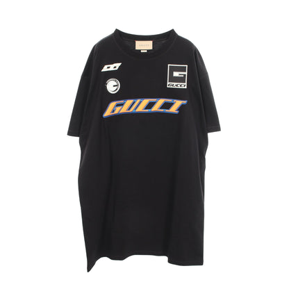 ロゴ ワッペン オーバーサイズ 半袖Tシャツ コットン ブラック グッチ トップス GUCCI